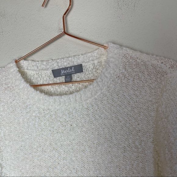 NWOT Marled White Knit Sweater XS - Picture 4 of 6